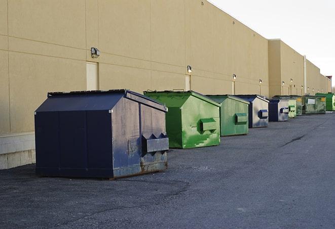 a pile of rugged and heavy-duty dump containers ready for construction waste in East Chicago